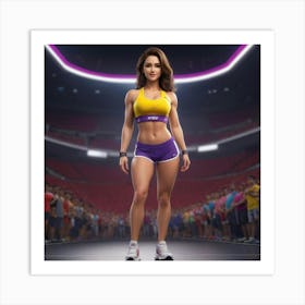 Abstract Painting Sports Woman 20 Art Print