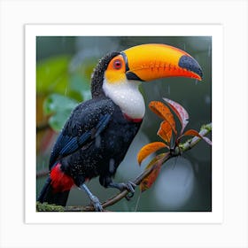 Toucan In The Rain 1 Art Print