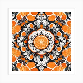 Orange Mandala Art Print