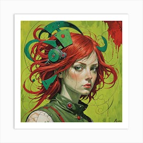 Girl With Red Hair Art Print