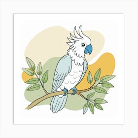 Cockatoo Parrot on a branch Art Print