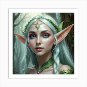 Elf Human Fantasy Face Magical Character Enchantment Mythical Folklore Pointed Ears Enigma 1 Art Print