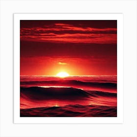 Sunset Ocean Art Print