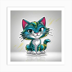 Cartoon Cat Art Print