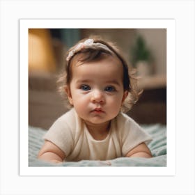 Portrait Of A Baby Girl Art Print