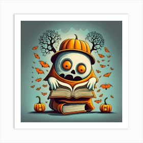 Skeleton Reading A Book Art Print