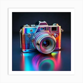 Firefly Futuristic Iridescent Camera With Vibrant Reflections 79096 Art Print