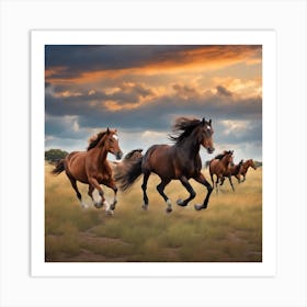 The Beauty of Horses at Full Gallop Art Print