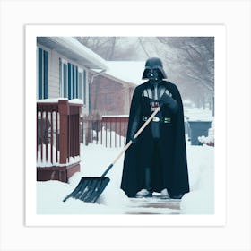 Darth Vader Shovels Snow Star Wars Art Print Art Print