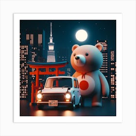 Teddy Bear In Tokyo 1 Art Print