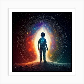 Firefly Polychrome, Particles, Powders, Whimsical, Child, Figure, Silhouette, Portal, Colors, Magic, (2) Art Print