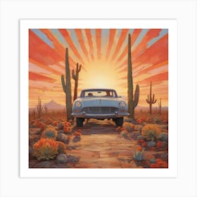 Sunset In Arizona Art Print