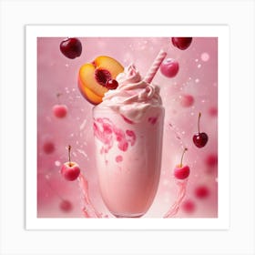 Cherry Milkshake Art Print