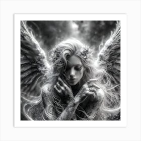 Monochrome Angel Art Print