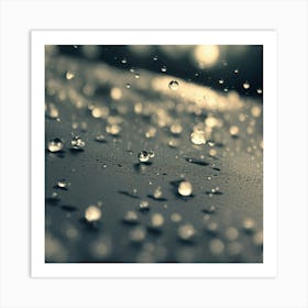 Raindrops On A Car Art Print