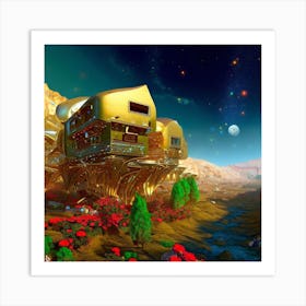 Golden House In The Sky Art Print