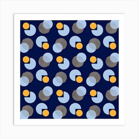 Abstract Circles On A Blue Background Art Print