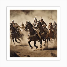 Group Of Men Riding Horses Art Print