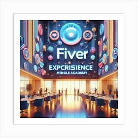 Fiverr office with freelancer buzy work Art Print