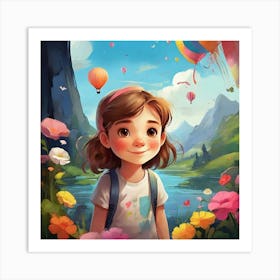 A Nice Kids Art Illustration In A Painting Style Art 2 Art Print