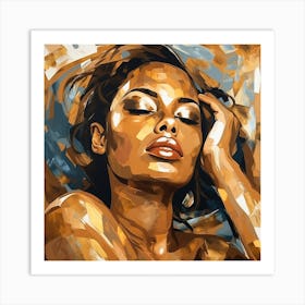 Woman With Her Eyes Closed Art Print