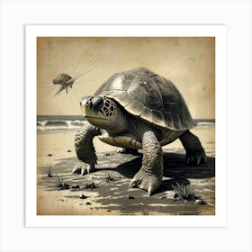 Turtle On The Beach 13 Art Print