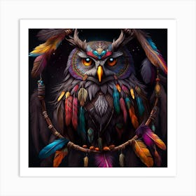 Owl Dreamcatcher Art Print