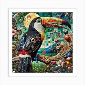 Toucan in the style of collage Art Print