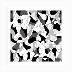 Abstract Black And White Pattern 10 Art Print