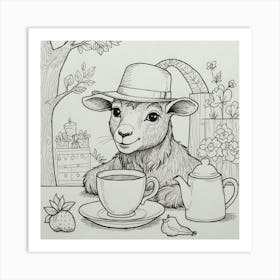 Goat In A Hat 2 Art Print