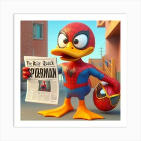 Duck Spider Man Art Print