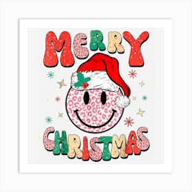 Funny Merry Christmas Face Santa Art Print