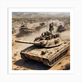 M60 Tanks In The Desert 2 Art Print