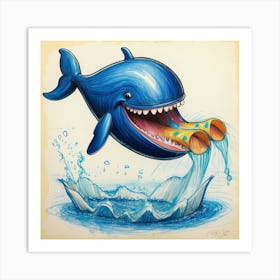 Whale With Teeth Art Print