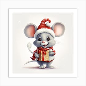 Santa Mouse 3 Art Print