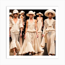 White Dresses And Hats Art Print