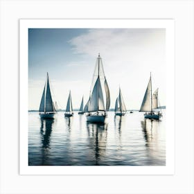 Sailboats On The Water Art Print