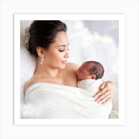 A Newborn Cradled In The Gentle Embrace Of A Maternal Hand Fingertips Curled Around The Tiny Shape (1) Art Print