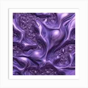 Lavender Fluid Underwater Fractal Pattern Bioluminescent Different Shapes Abstract Art By Jaco 432112376 (3) Art Print