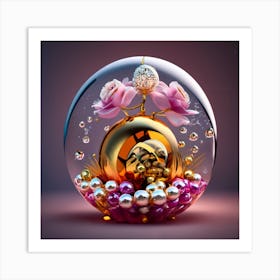 Glass Sphere With Pearls Art Print