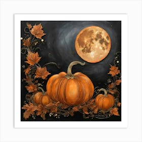 Abstract Pumpkin Halloween Pic Art Print