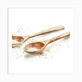 Watercolor Spoons With Sprinkles Art Print