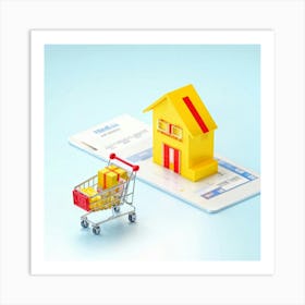 Buyer Shopping Cart Asset Concept Investment Building Purchase House Buy Home Residential (2) 2 Art Print