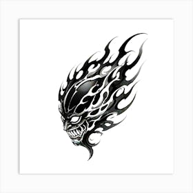 Flame Skull Art Print