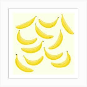 Yellow Bananas on Cream Art Print