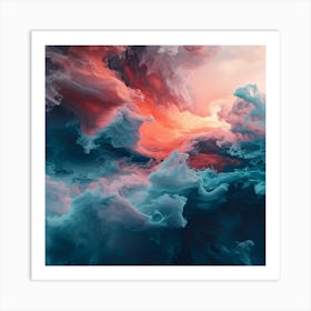 Thatworksmedia Iphone Wallpaper Abstract Cloud Painting Pink and Blue 2 Art Print