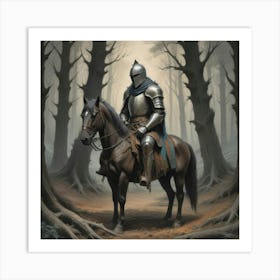 Sketch Lines A Lone Knight His Tabard Tattered Art Print