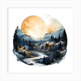 Landscape Watercolor Painting Art Print