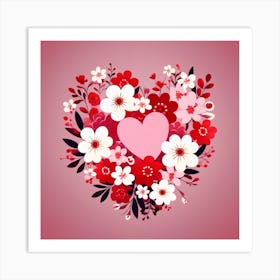 Floral heart 2 Art Print