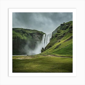 Waterfall In Iceland 4 Art Print